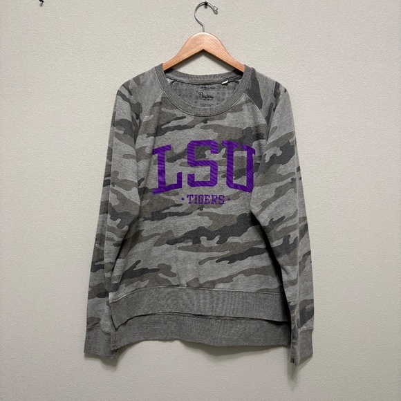Pressbox Camo LSU Sweatshirt - Gray & Purple, XL - Picture 2 of 7